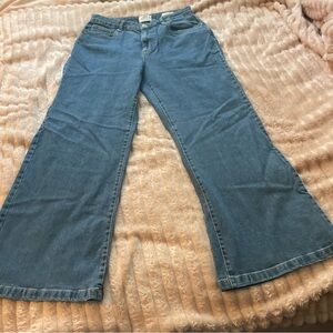 Cotton On Medium Blue Flared Wide-Leg Jeans